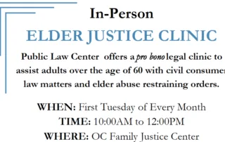 In-Person ELDER JUSTICE CLINIC