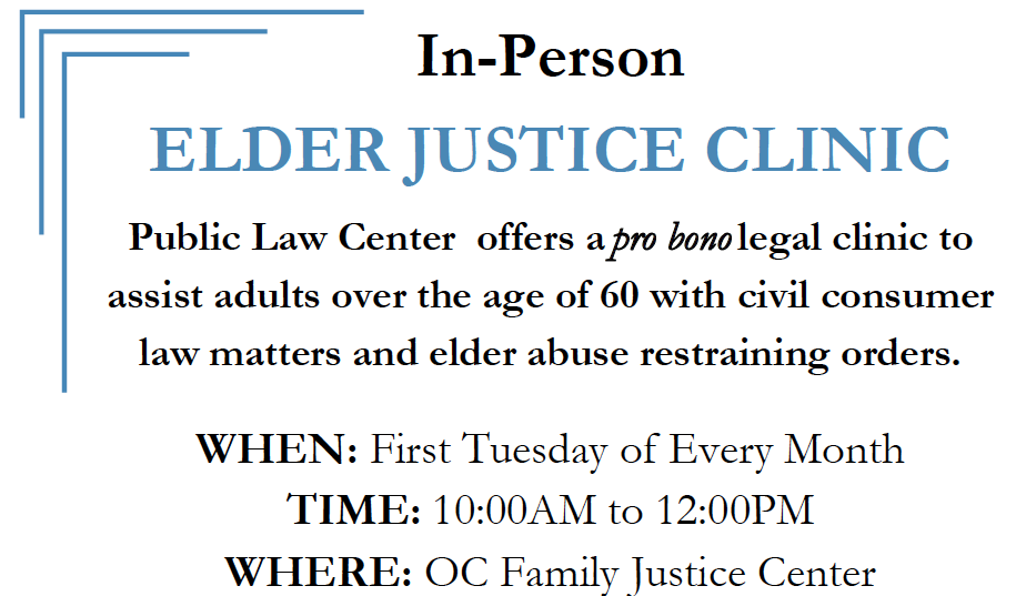 In-Person ELDER JUSTICE CLINIC